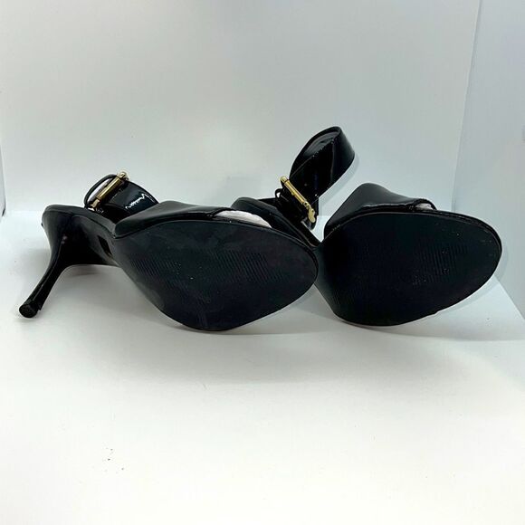Black Patent Ankle Strap High Heels Sandals. Size 7. - Picture 7 of 7